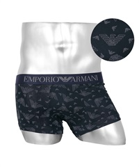 エンポリオ アルマーニ EMPORIO ARMANI ALL OVER EAGLE メンズ ローライズ ボクサーパンツ かっこいい 浅め 高級 ブランド ロゴ ワンポイント(1.マリン-海外S(日本M相当))