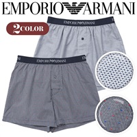 エンポリオ アルマーニ EMPORIO ARMANI YARN DYED WOVEN メンズ トランクス ギフト ラッピング無料 かっこいい 綿 前開き 高級 ブランド
