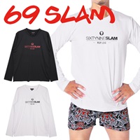 69SLAM/ロックスラム TEXT メンズ ラッシュ ロンT Tシャツ 海水浴 プール 川 水陸両用 ブランド 彼氏 プレゼント 男性