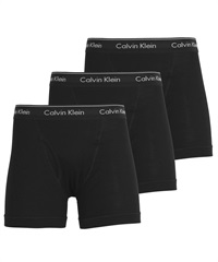 カルバンクライン Calvin Klein 【3枚セット】COTTON CLASSICS メンズ ロングボクサーパンツ(1.ブラックセット-海外S(日本M相当))