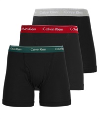 カルバンクライン Calvin Klein 【3枚セット】COTTON CLASSICS メンズ ロングボクサーパンツ おしゃれ かっこいい 綿100 長め 高級 高級 ハイブランド 無地 ロゴ(10.ブラックマヤセット-海外S(日本M相当))