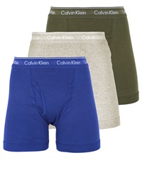 カルバンクライン Calvin Klein 【3枚セット】COTTON CLASSICS メンズ ロングボクサーパンツ おしゃれ かっこいい 綿100 長め 高級 高級 ハイブランド 無地 ロゴ(11.ブルーグレーセット-海外S(日本M相当))