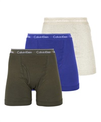 カルバンクライン Calvin Klein 【3枚セット】COTTON CLASSICS メンズ ロングボクサーパンツ(カーキマルチセット-海外S(日本M相当))