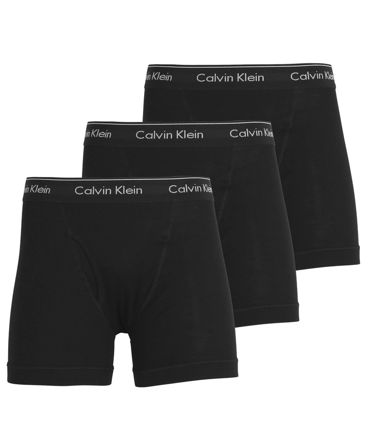 カルバンクライン Calvin Klein ワケあり【3枚セット】COTTON CLASSICS メンズ ロングボクサーパンツ【メール便】(1.ブラックセット-海外S(日本M相当))