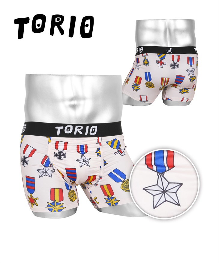 トリオ TORIO トリオ メンズ ボクサーパンツ 【メール便】(勲章ホワイト-M)