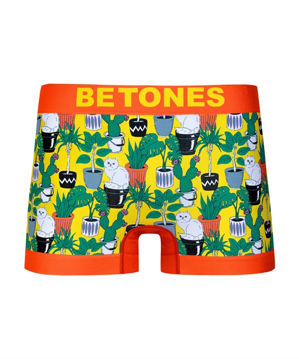 ビトーンズ BETONES BETONES メンズ ボクサーパンツ ギフト ラッピング無料 フリーサイズ 速乾 プリント シームレス 立体成型 蒸れない アニマル柄(14.SHAN(オレンジ)-フリーサイズ)