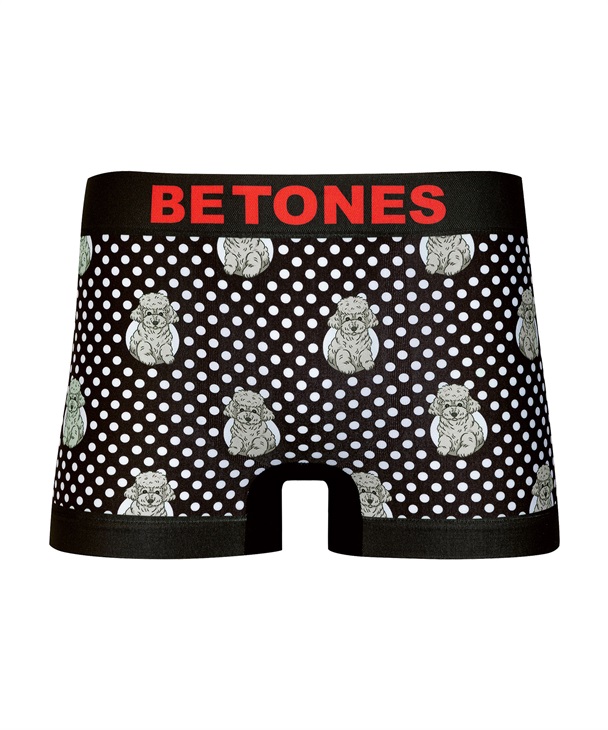 ビトーンズ BETONES BETONES メンズ ボクサーパンツ ギフト ラッピング無料 フリーサイズ 速乾 プリント シームレス 立体成型 蒸れない アニマル柄(1.MOCHA(ブラック)-フリーサイズ)