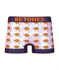 ビトーンズ BETONES BETONES メンズ ボクサーパンツ ギフト ラッピング無料 フリーサイズ 速乾 プリント シームレス 立体成型 蒸れない アニマル柄(6.MIKANGARU(オレンジ)-フリーサイズ)