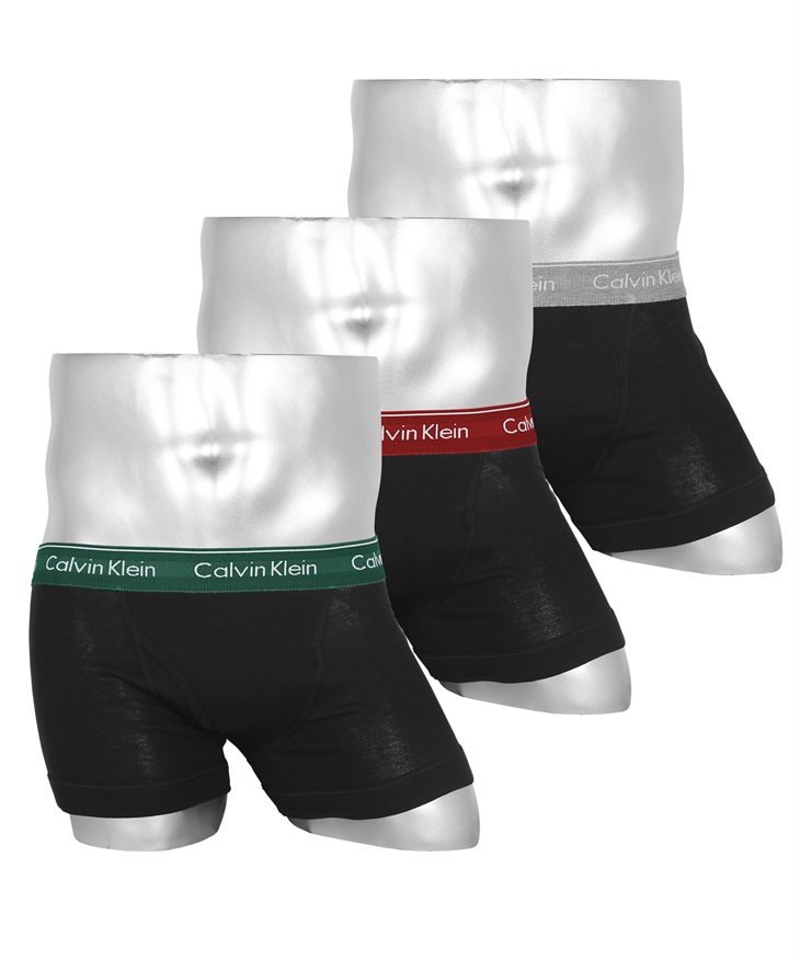 カルバンクライン Calvin Klein 【3枚セット】COTTON CLASSICS メンズ ボクサーパンツ CK コットン 綿 高級 ハイブランド 無地 ロゴ ワンポイント(9.ブラックマヤセット-海外S(日本M相当))