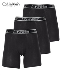 カルバンクライン Calvin Klein 【3枚セット】BAMBOO COMFORT メンズ ロングボクサーパンツ(ブラックセット-海外S(日本M相当))