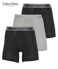 カルバンクライン Calvin Klein 【3枚セット】BAMBOO COMFORT メンズ ロングボクサーパンツ(ブラックグレーセット-海外S(日本M相当))