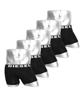 DIESEL ディーゼル 5枚セット COTTON STRETCH メンズ ボクサーパンツ ギフト 男性下着 ラッピング無料 かっこいい 父の日 プレゼント(1.ブラック-海外XS(日本S相当))