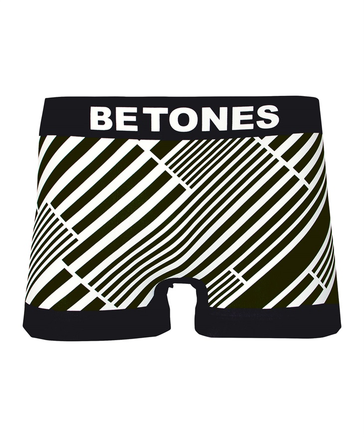 BETONES ビトーンズ メンズ ボクサーパンツ フリーサイズ 速乾 プリント シームレス 立体成型 ギフト ラッピング無料(3.MINERAL(ブラック)-フリーサイズ)