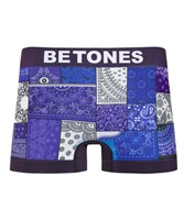 BETONES ビトーンズ メンズ ボクサーパンツ フリーサイズ 速乾 プリント シームレス 立体成型 ギフト ラッピング無料(9.BANDANA(ブルー)-フリーサイズ)