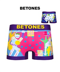 BETONES ビトーンズ メンズ ボクサーパンツ フリーサイズ 速乾 プリント シームレス 立体成型 ギフト ラッピング無料(11.SNATCH(ブルー)-フリーサイズ)