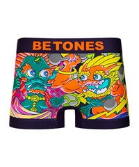 BETONES ビトーンズ メンズ ボクサーパンツ フリーサイズ 速乾 プリント シームレス 立体成型 ギフト ラッピング無料(15.W＆T2(オレンジ)-フリーサイズ)
