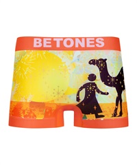 BETONES ビトーンズ メンズ ボクサーパンツ フリーサイズ 速乾 プリント シームレス 立体成型 ギフト ラッピング無料(2.SOL2(オレンジ)-フリーサイズ)