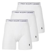 ポロ ラルフローレン POLO RALPH LAUREN 【3枚セット】Classic Fit Cotton メンズ ロングボクサーパンツ(6.ホワイトセット-海外S(日本M相当))