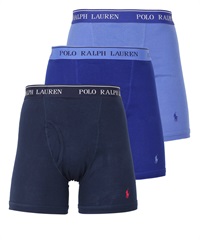 ポロ ラルフローレン POLO RALPH LAUREN 【3枚セット】Classic Fit Cotton メンズ ロングボクサーパンツ(5.ブルーネイビーセット-海外S(日本M相当))