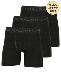 POLO RALPH LAUREN ポロ ラルフローレン 3枚セット CLASSIC FIT メンズ ロングボクサーパンツ ギフト ラッピング無料 父の日 プレゼント(5.ブラックCセット-海外S(日本M相当))