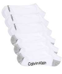 カルバンクライン Calvin Klein 【6足セット】ATHLETIC NO SHOW メンズ アンクルソックス おしゃれ 靴下 くるぶし ロゴ ワンポイント ボーダー(8.ホワイトアソートセット-約25-30cm)
