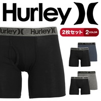 HURLEY/ハーレー 【2枚セット】EVERYDAY SUPER SOFT SOLID メンズ ロングボクサーパンツ アンダーウェア 下着 前開き ロゴ オシャレ 無地 彼氏 夫 息子 プレゼント