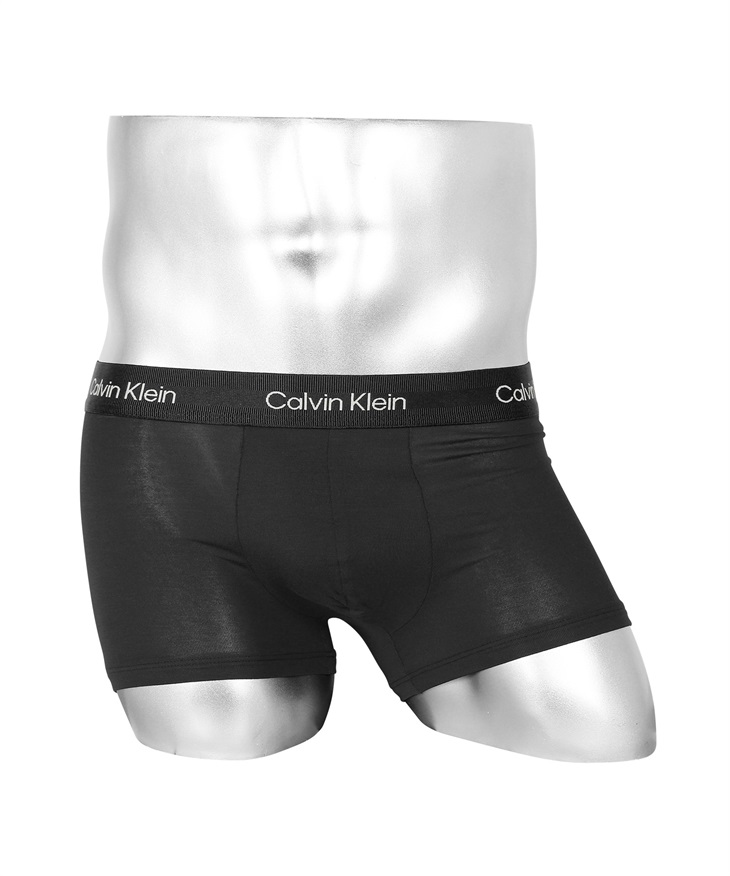 カルバンクライン Calvin Klein Eco Pure Modal メンズ ボクサーパンツ おしゃれ モダール 通気性 伸縮性 高級 ブランド 無地 ロゴ 【メール便】(1.ブラック-海外S(日本M相当))