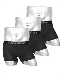 カルバンクライン Calvin Klein 【3枚セット】Eco Pure Modal メンズ ボクサーパンツ おしゃれ モダール 通気性 伸縮性 高級 ブランド 無地 ロゴ(1.ブラックセット-海外S(日本M相当))