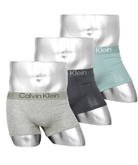 カルバンクライン Calvin Klein 【3枚セット】Eco Pure Modal メンズ ボクサーパンツ おしゃれ モダール 通気性 伸縮性 高級 ブランド 無地 ロゴ(5.スリークグレーセット-海外S(日本M相当))