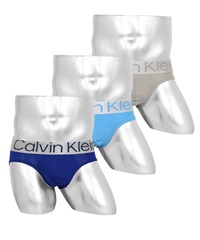 カルバンクライン Calvin Klein 【3枚セット】Sustainable Steel Micro メンズ ブリーフ(3.ミッドナイトブルーセット-海外S(日本M相当))