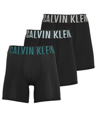 カルバンクライン Calvin Klein 【3枚セット】Intense Power Micro メンズ ロングボクサーパンツ(4.ブラックＤグリーンセット-海外S(日本M相当))