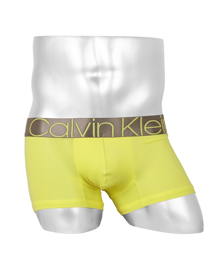 カルバンクライン Calvin Klein Icon Micro LOW RISE TRUNK メンズ ローライズボクサーパンツ おしゃれ 浅め ブランド 無地 ロゴ ワンポイント【メール便】(4.サイバーイエロー-海外S(日本M相当))