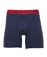 カルバンクライン Calvin Klein Techno Minimal メンズ ロングボクサーパンツ ギフト ラッピング無料 おしゃれ かっこいい 長め 無地 ロゴ ワンポイント(2.ブルーシャドウ-海外S(日本M相当))