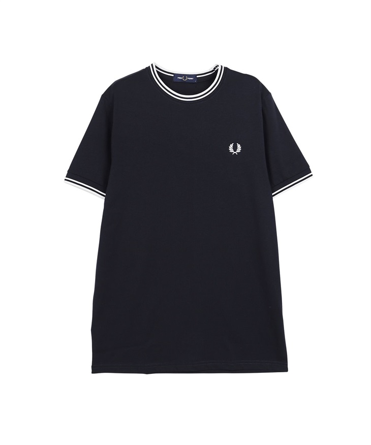 フレッドペリー FRED PERRY TWIN TIPPED メンズ 半袖 Tシャツ ギフト ラッピング無料 綿100% おしゃれ かっこいい  無地 ロゴ ワンポイント(3.ネイビー-海外S(日本M相当))