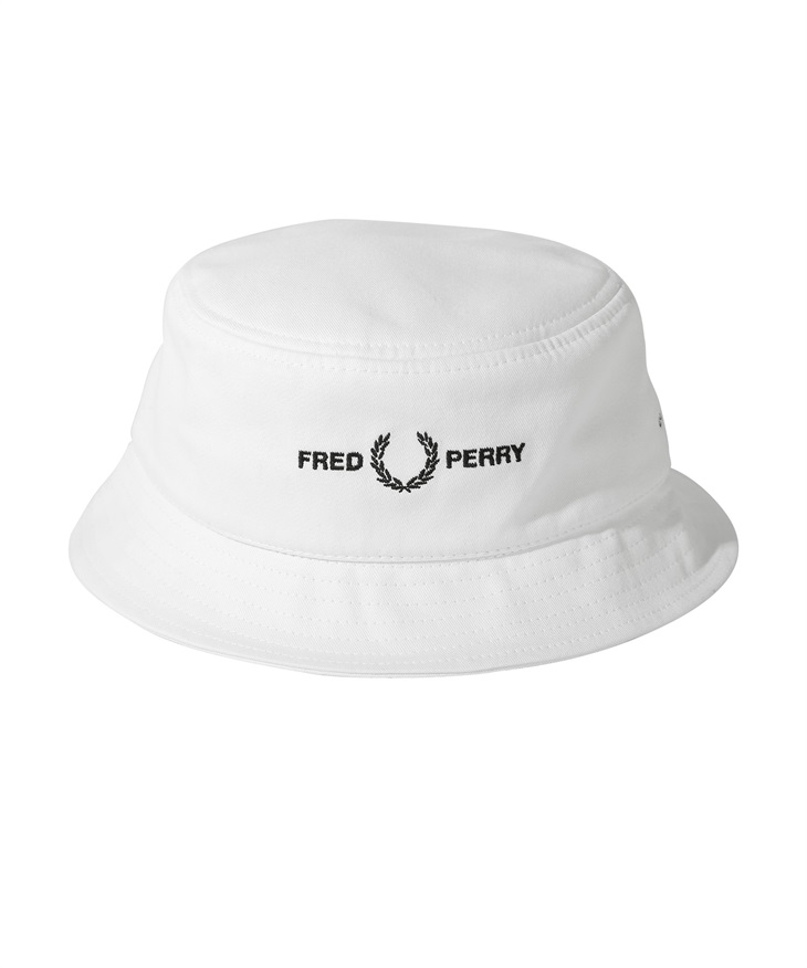 FRED PERRY フレッドペリー BRANDED TWILL バケットハット ギフト ラッピング無料【メール便】(ホワイト-S)
