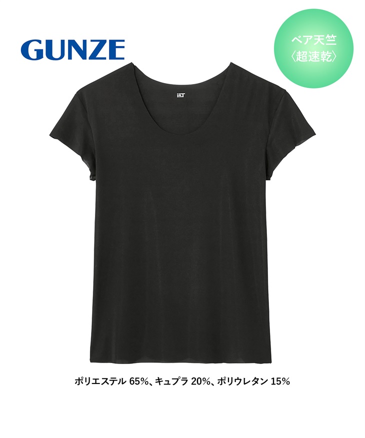 グンゼ GUNZE Tシャツ専用インナー in.T メンズ クルーネックTシャツ 【メール便】(ブラック2913-S)