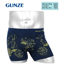 グンゼ GUNZE BODY WILD 立体成型 メンズ ボクサーパンツ 【メール便】(【C】ネイビーブルー002J-M)