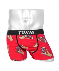 トリオ TORIO Pussy メンズ ボクサーパンツ ギフト ラッピング無料 おしゃれ パロディ  ロゴ ワンポイント(レッド-M)