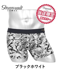 グレイブボールト Gravevault FLOWER Oriental BANDANA Intrecciato メンズ  ショート  ボクサーパンツ 【メール便】(ブラックホワイト-S)