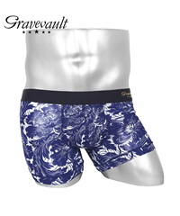 グレイブボールト Gravevault FLOWER Oriental BANDANA Intrecciato メンズ  ショート  ボクサーパンツ 【メール便】(ホワイトネイビー-S)