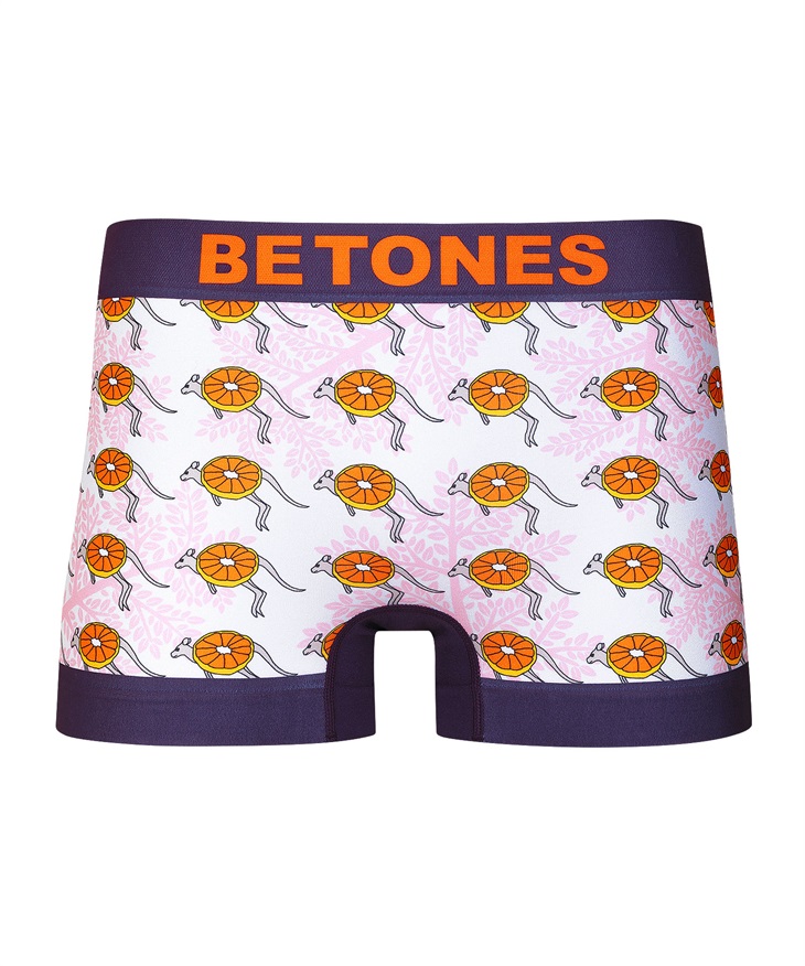 ビトーンズ BETONES MIKANGARU メンズ ボクサーパンツ ギフト ラッピング無料 ダジャレ シリーズ おしゃれ かわいい フリーサイズ S M L  アニマル ロゴ ワンポイント(オレンジ-フリーサイズ)