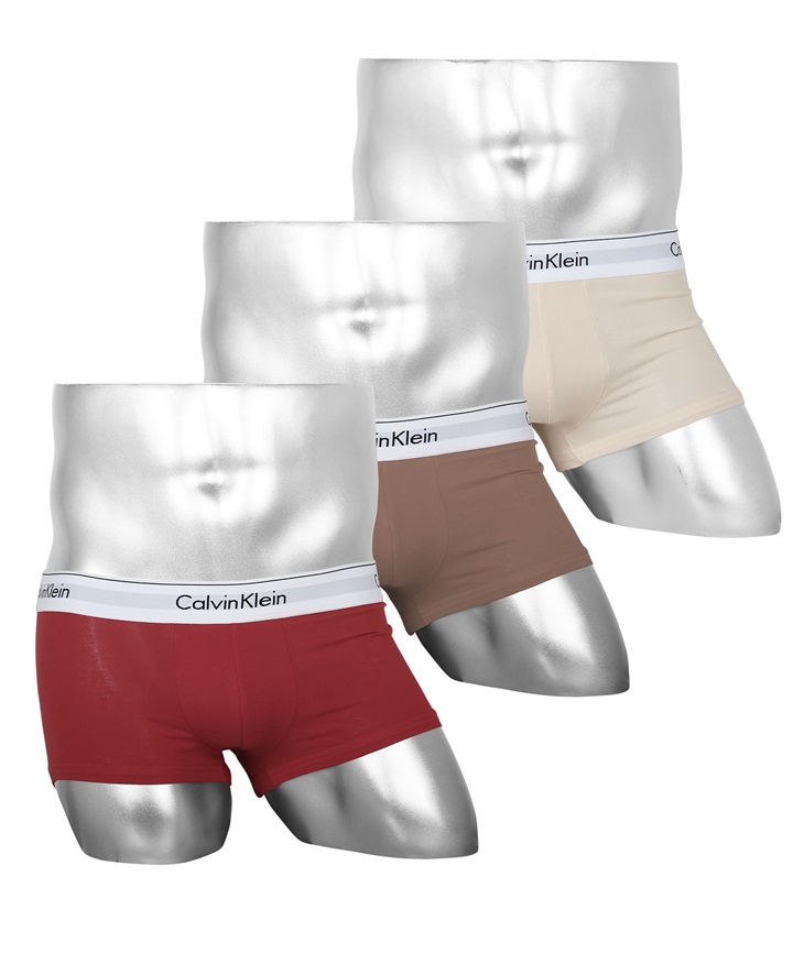 カルバンクライン Calvin Klein 【3枚セット】Modern Cotton Stretch メンズ ローライズボクサーパンツ(レッドカーペットセット-海外S(日本M相当))