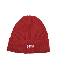 ディーゼル DIESEL K-CODER-G 2X2 ニット帽 ギフト ラッピング無料 帽子 おしゃれ 暖かい シンプル ウール混  ロゴ ワンポイント 無地(2.レッド-フリーサイズ)