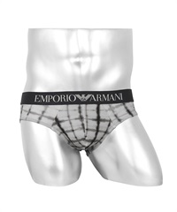 EMPORIO ARMANI エンポリオ アルマーニ Shaded pattern mix メンズ ブリーフ ギフト 男性下着 ラッピング無料 父の日 プレゼント(1.スティールチェッカー-海外S(日本M相当))