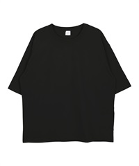 FRUIT OF THE LOOM(フルーツオブザルーム) FTLヘビーオンス メンズ 5分袖 BIG Tシャツ オーバーサイズ 大きい ビッグシルエット【メール便】 父の日 プレゼント(2.ブラック-M)
