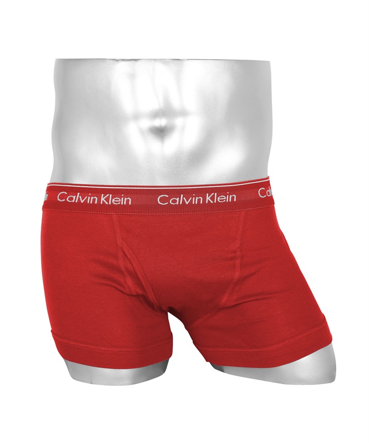 カルバンクライン Calvin Klein COTTON CLASSICS メンズ ボクサーパンツ 綿 コットン CK ブランド お試し 無地 ロゴ ワンポイント 【メール便】(2.レッド-海外S(日本M相当))