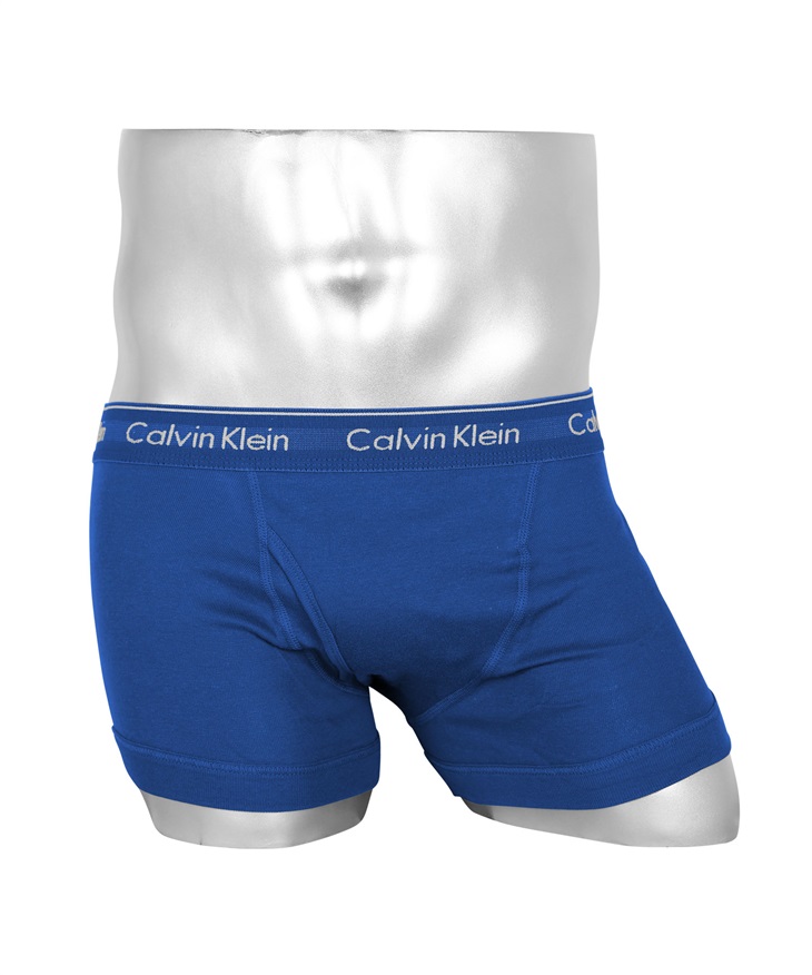 カルバンクライン Calvin Klein COTTON CLASSICS メンズ ボクサーパンツ 綿 コットン CK ブランド お試し 無地 ロゴ ワンポイント 【メール便】(10.ブルー-海外S(日本M相当))