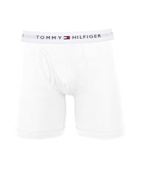 トミー ヒルフィガー TOMMY HILFIGER Cotton Classics Core Plus メンズ ロングボクサーパンツ 綿 コットン お試し 長め 無地 ロゴ 安い 激安【メール便】(15.ホワイト-海外S(日本M相当))