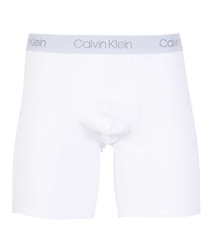 カルバンクライン Calvin Klein Luxe Pima Cotton メンズ ロングボクサーパンツ 綿 コットン ブランド お試し 長め 無地 ロゴ 【メール便】(2.ホワイト-海外S(日本M相当))