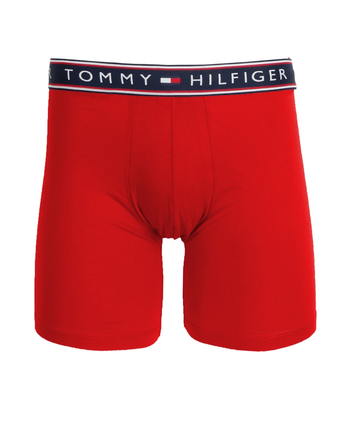 トミー ヒルフィガー TOMMY HILFIGER Cotton Stretch Core Plus メンズ ロングボクサーパンツ 綿 ロング丈 お試し 長め 安い 激安 【メール便】(4.レッド-海外S(日本M相当))